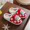 New Christmas Plaid Santa Claus Slippers Winter Indoor Non-slip Floor Bedroom Fuzzy House Shoes For Women Home Slipper